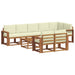 Set de canapele de exterior cu pernă 9 pcs Natural și Crem - WALTI WALTI