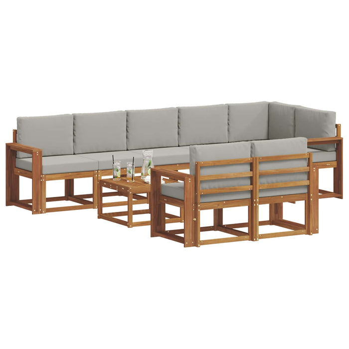 Set de canapele de exterior 9 pcs Gri natural și deschis - WALTI WALTI