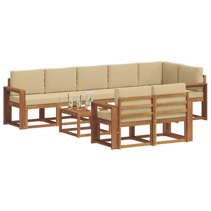 Set de canapele de exterior cu pernă 9 pcs Natural și Bej - WALTI WALTI