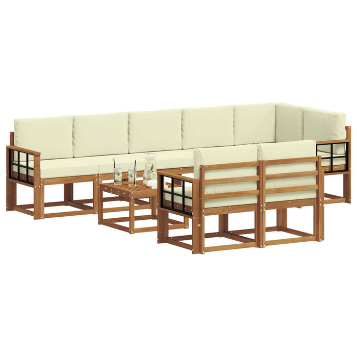 Set de canapele de exterior cu pernă 9 pcs Natural și Crem - WALTI WALTI