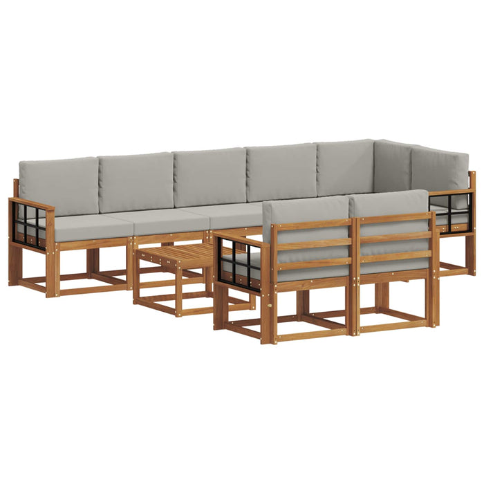 Set de canapele de exterior 9 pcs Gri natural și deschis - WALTI WALTI