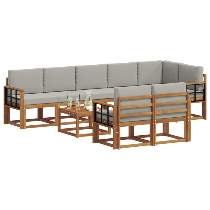 Set de canapele de exterior 9 pcs Gri natural și deschis - WALTI WALTI