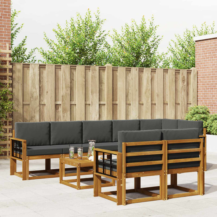 Set de canapele de exterior cu pernă 9 pcs Natural și Antracit - WALTI WALTI