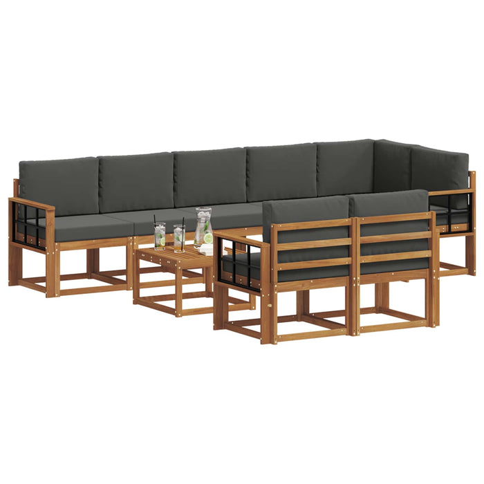 Set de canapele de exterior cu pernă 9 pcs Natural și Antracit - WALTI WALTI