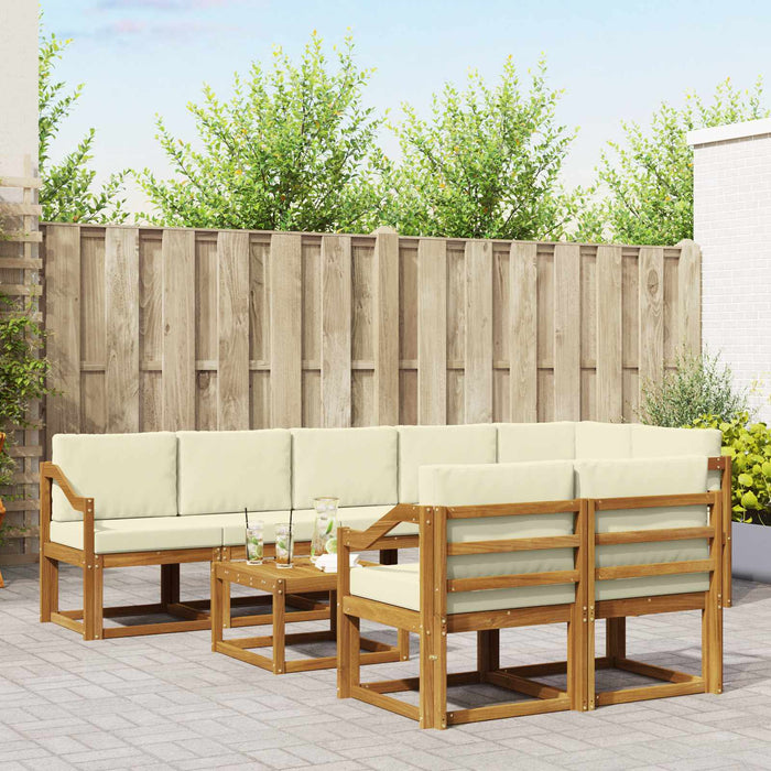 Set de canapele de exterior cu pernă 9 pcs Natural și Crem - WALTI WALTI