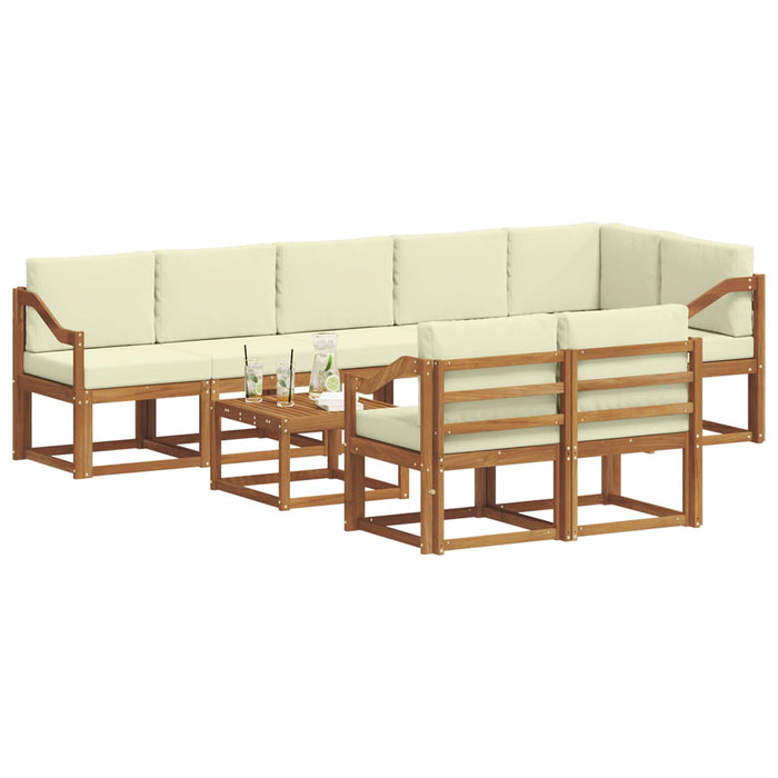 Set de canapele de exterior cu pernă 9 pcs Natural și Crem - WALTI WALTI