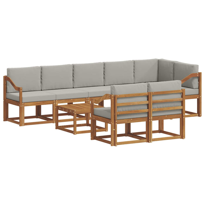 Set de canapele de exterior 9 pcs Gri natural și deschis - WALTI WALTI