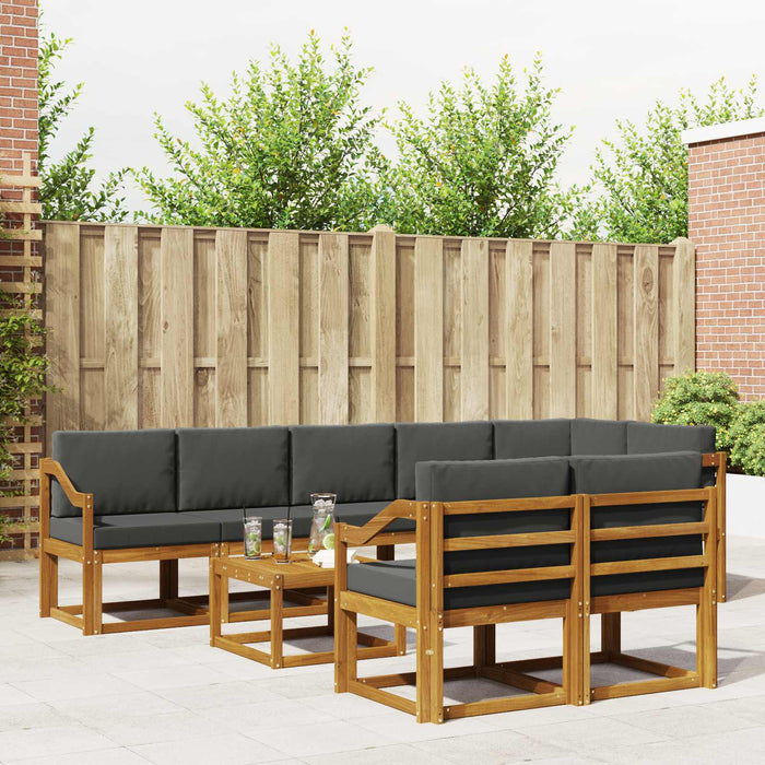Set de canapele de exterior cu pernă 9 pcs Natural și Antracit - WALTI WALTI