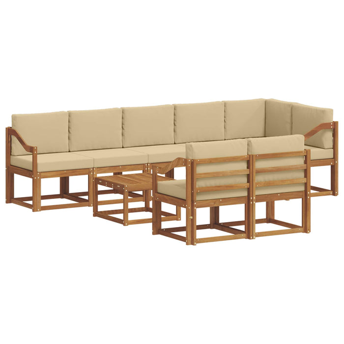 Set de canapele de exterior cu pernă 9 pcs Natural și Bej - WALTI WALTI