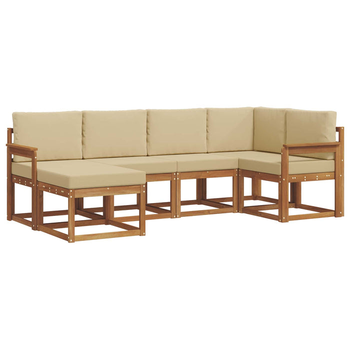 Set de canapele de exterior cu pernă 6 pcs Natural și Bej - WALTI WALTI