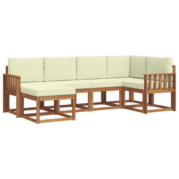 Set de canapele de exterior cu pernă 6 pcs Natural și Crem - WALTI WALTI