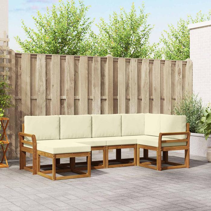 Set de canapele de exterior cu pernă 6 pcs Natural și Crem - WALTI WALTI