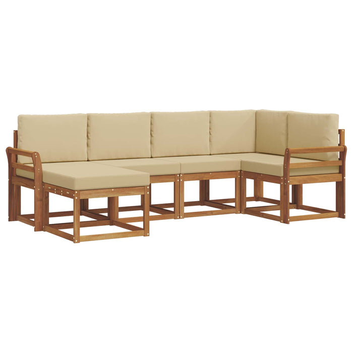Set de canapele de exterior cu pernă 6 pcs Natural și Bej - WALTI WALTI