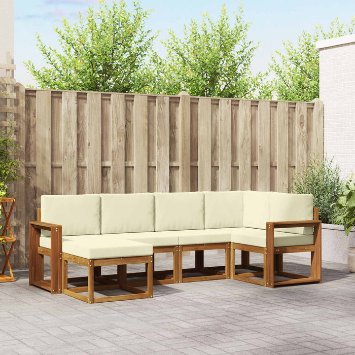 Set de canapele de exterior cu pernă 6 pcs Natural și Crem - WALTI WALTI