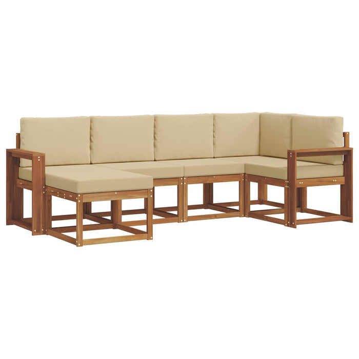 Set de canapele de exterior cu pernă 6 pcs Natural și Bej - WALTI WALTI