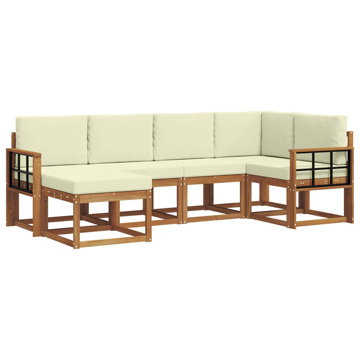 Set de canapele de exterior cu pernă 6 pcs Natural și Crem - WALTI WALTI