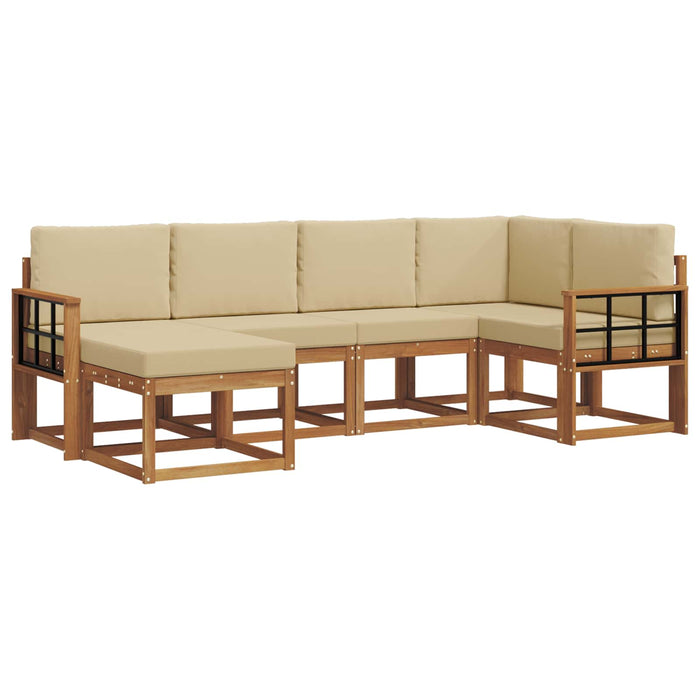 Set de canapele de exterior cu pernă 6 pcs Natural și Bej - WALTI WALTI