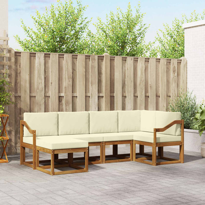 Set de canapele de exterior cu pernă 6 pcs Natural și Crem WALTI
