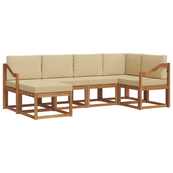 Set de canapele de exterior cu pernă 6 pcs Natural și Bej - WALTI WALTI