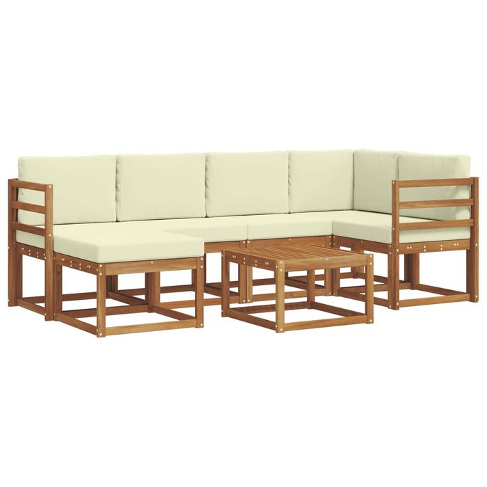 Set de canapele de exterior cu pernă 7 pcs Natural și Crem - WALTI WALTI