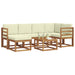 Set de canapele de exterior cu pernă 7 pcs Natural și Crem - WALTI WALTI