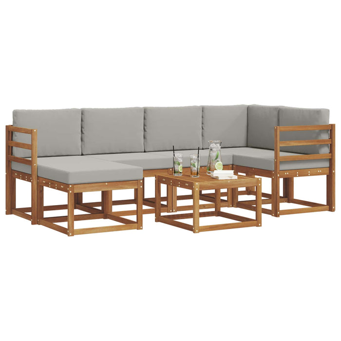 Set de canapele de exterior 7 pcs Gri natural și deschis - WALTI WALTI
