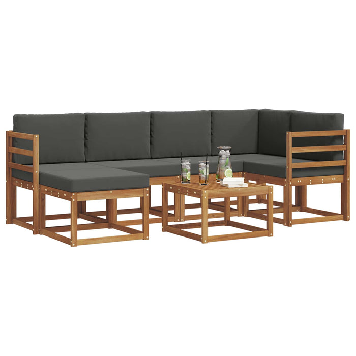 Set de canapele de exterior cu pernă 7 pcs Natural și Antracit - WALTI WALTI
