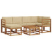 Set de canapele de exterior cu pernă 7 pcs Natural și Bej - WALTI WALTI