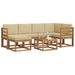 Set de canapele de exterior cu pernă 7 pcs Natural și Bej - WALTI WALTI
