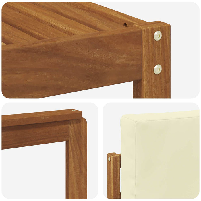 Set de canapele de exterior cu pernă 7 pcs Natural și Crem WALTI