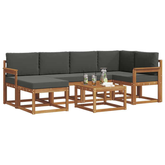 Set de canapele de exterior cu pernă 7 pcs Natural și Antracit WALTI
