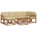 Set de canapele de exterior cu pernă 7 pcs Natural și Bej - WALTI WALTI