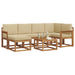 Set de canapele de exterior cu pernă 7 pcs Natural și Bej - WALTI WALTI