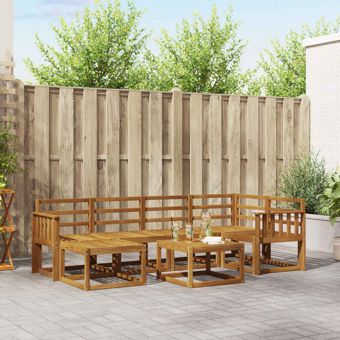 Set de canapele de exterior 7 pcs natural Lemn Solid de Acacia WALTI