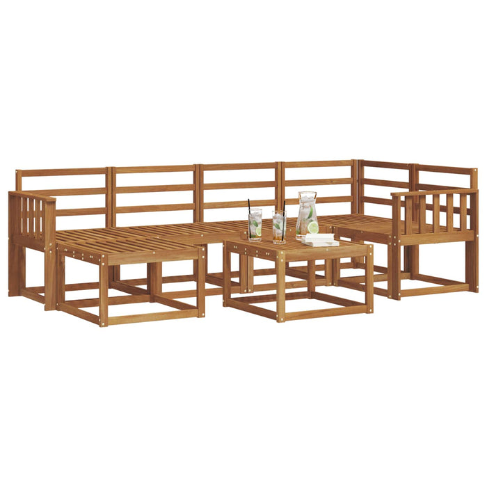 Set de canapele de exterior 7 pcs natural Lemn Solid de Acacia WALTI