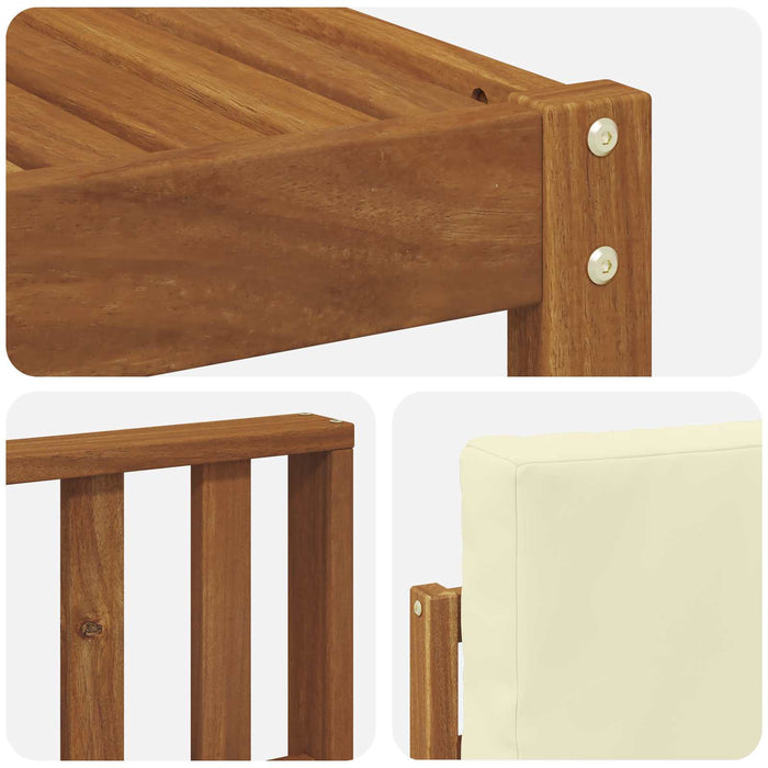 Set de canapele de exterior cu pernă 7 pcs Natural și Crem WALTI