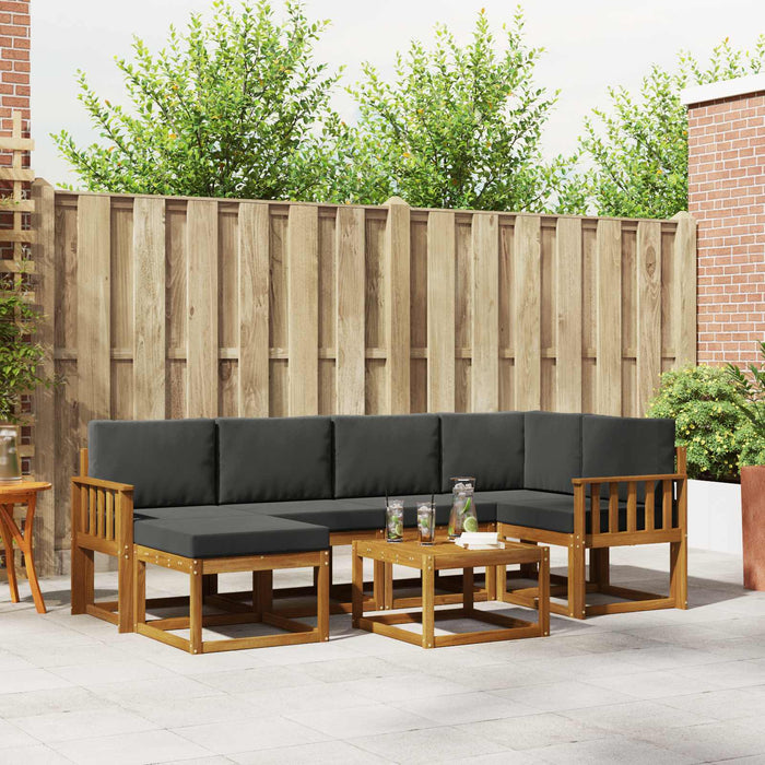 Set de canapele de exterior cu pernă 7 pcs Natural și Antracit - WALTI WALTI