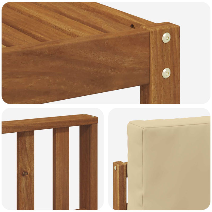 Set de canapele de exterior cu pernă 7 pcs Natural și Bej WALTI