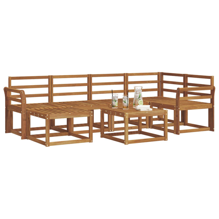 Set de canapele de exterior 7 pcs natural Lemn Solid de Acacia WALTI
