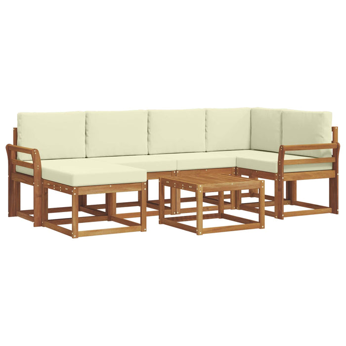 Set de canapele de exterior cu pernă 7 pcs Natural și Crem - WALTI WALTI