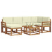 Set de canapele de exterior cu pernă 7 pcs Natural și Crem - WALTI WALTI