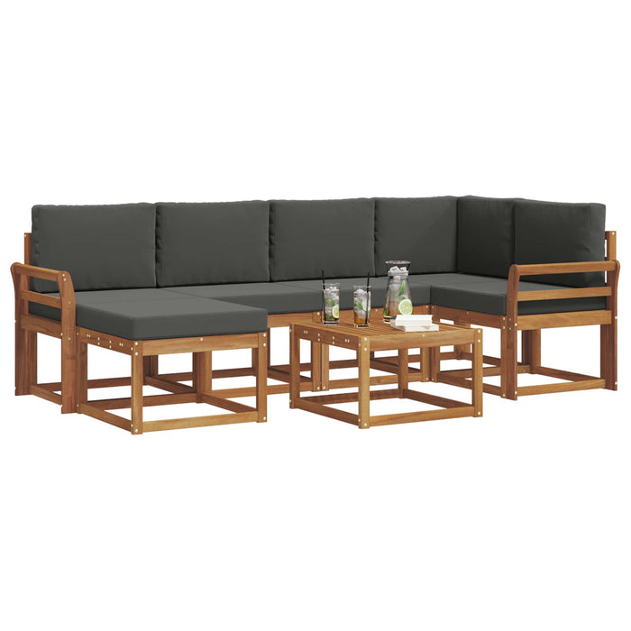 Set de canapele de exterior cu pernă 7 pcs Natural și Antracit - WALTI WALTI