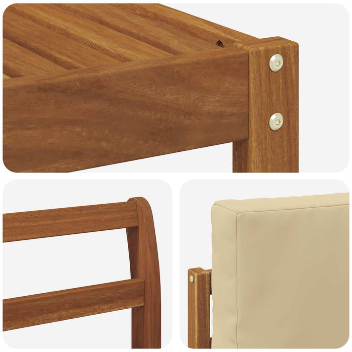 Set de canapele de exterior cu pernă 7 pcs Natural și Bej WALTI