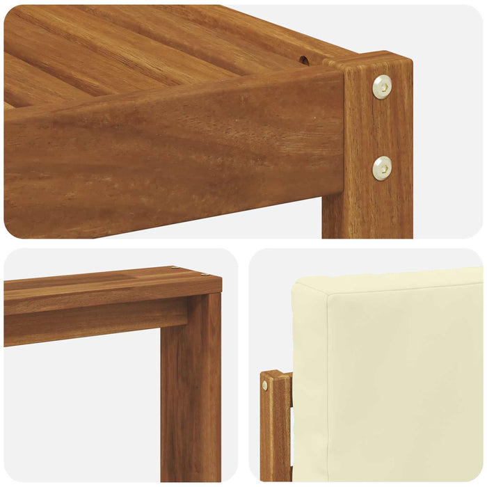 Set de canapele de exterior cu pernă 7 pcs Natural și Crem WALTI