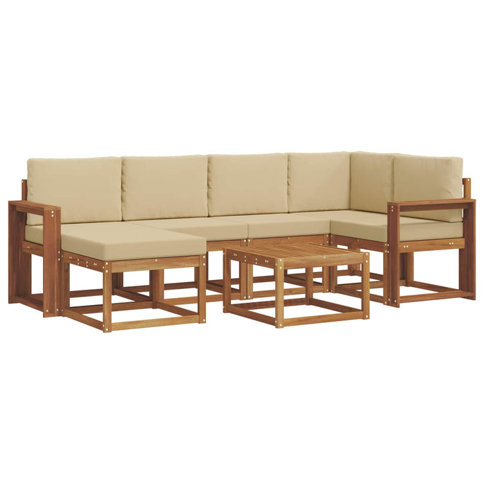 Set de canapele de exterior cu pernă 7 pcs Natural și Bej - WALTI WALTI