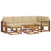Set de canapele de exterior cu pernă 7 pcs Natural și Bej - WALTI WALTI