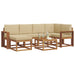 Set de canapele de exterior cu pernă 7 pcs Natural și Bej - WALTI WALTI
