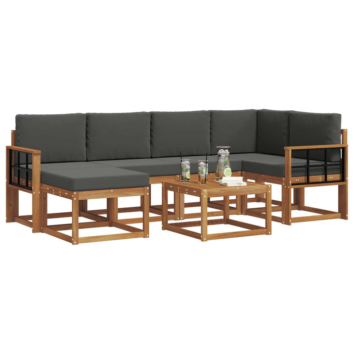 Set de canapele de exterior cu pernă 7 pcs Natural și Antracit - WALTI WALTI