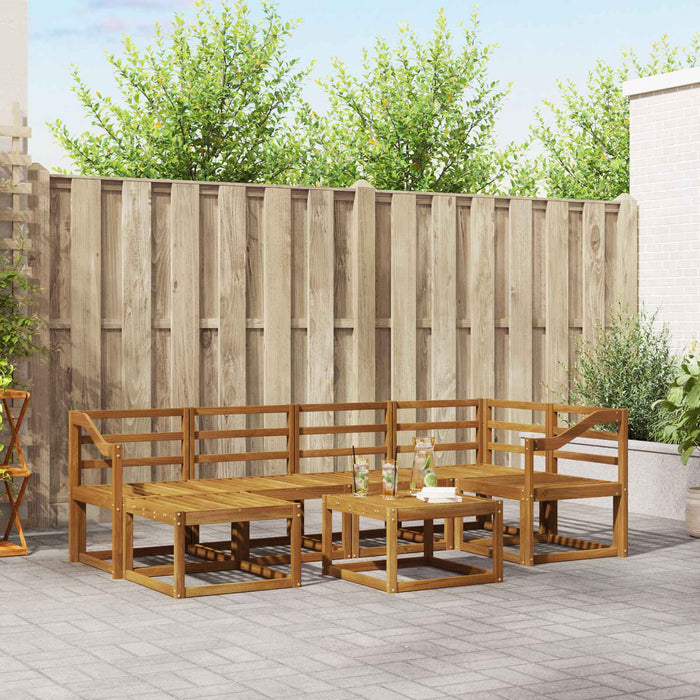 Set de canapele de exterior 7 pcs natural Lemn Solid de Acacia WALTI