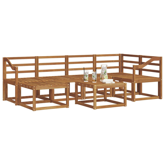 Set de canapele de exterior 7 pcs natural Lemn Solid de Acacia WALTI